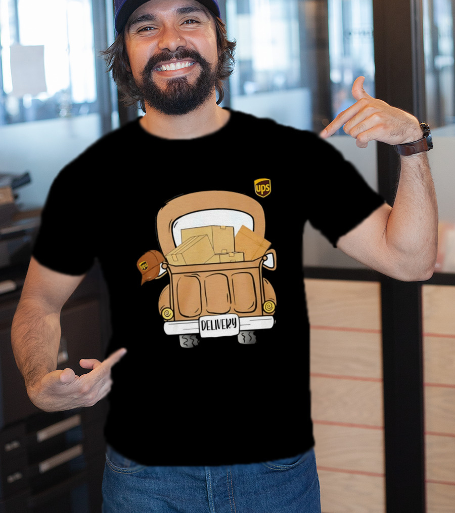UPS Delivery Truck With Packages And Hat T-Shirt