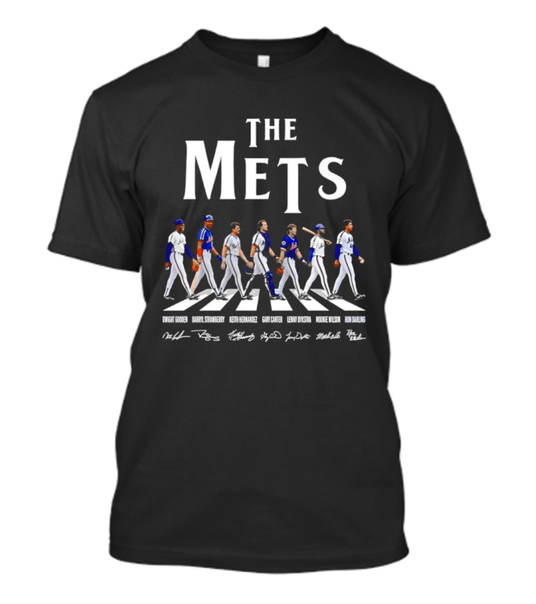 The Mets Dwight Gooden Darryl Strawberry Keith Hernandez Gary Carter Lenny Dykstra Mookie Wilson Ron Darling Abbey Road T-Shirt
