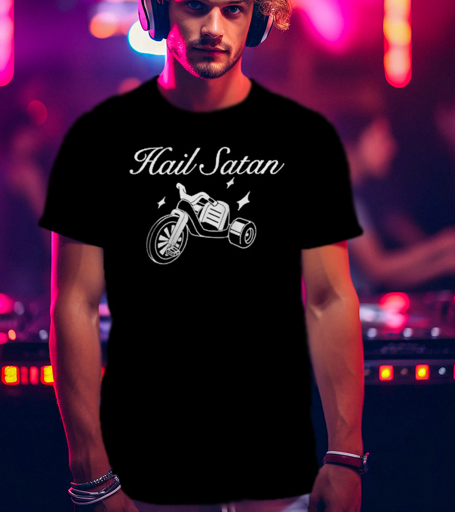 Hail Satan Tricycle Satanic Occult T-Shirt