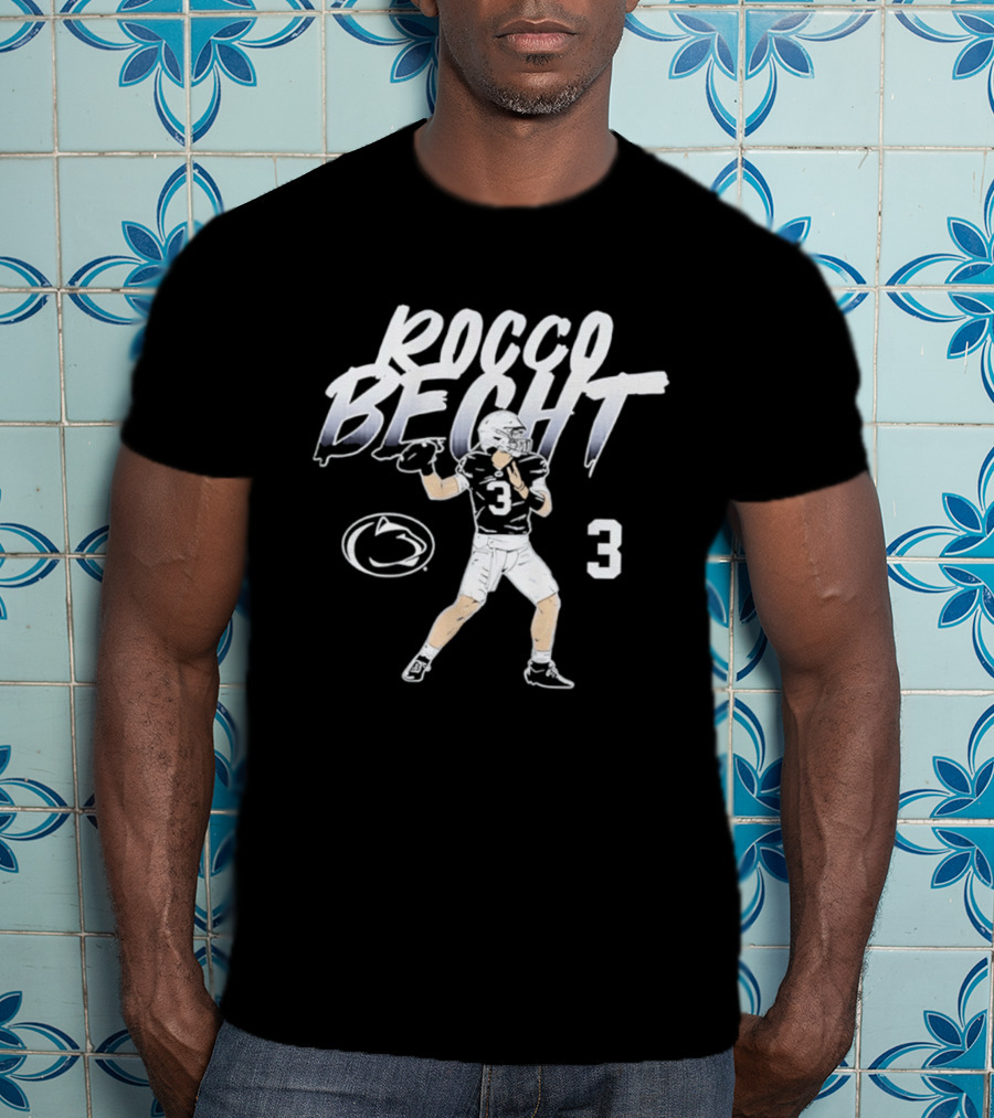 Rocco Becht Number 3 Penn State Football Pose Star T-Shirt