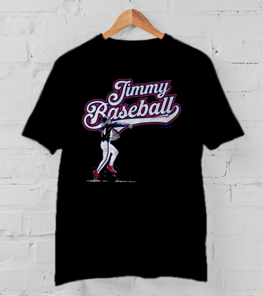 Jimmy Baseball Vintage Style Player Swinging Bat T-Shirt
