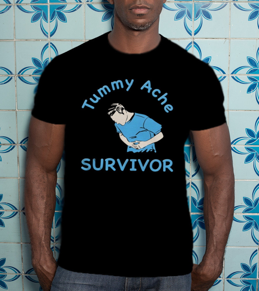 Tummy Ache Survivor Blue Figure T-Shirt
