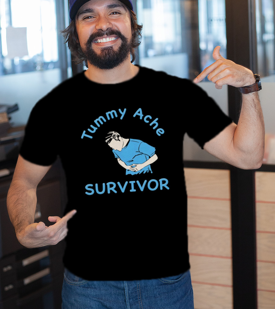 Tummy Ache Survivor Blue Figure T-Shirt