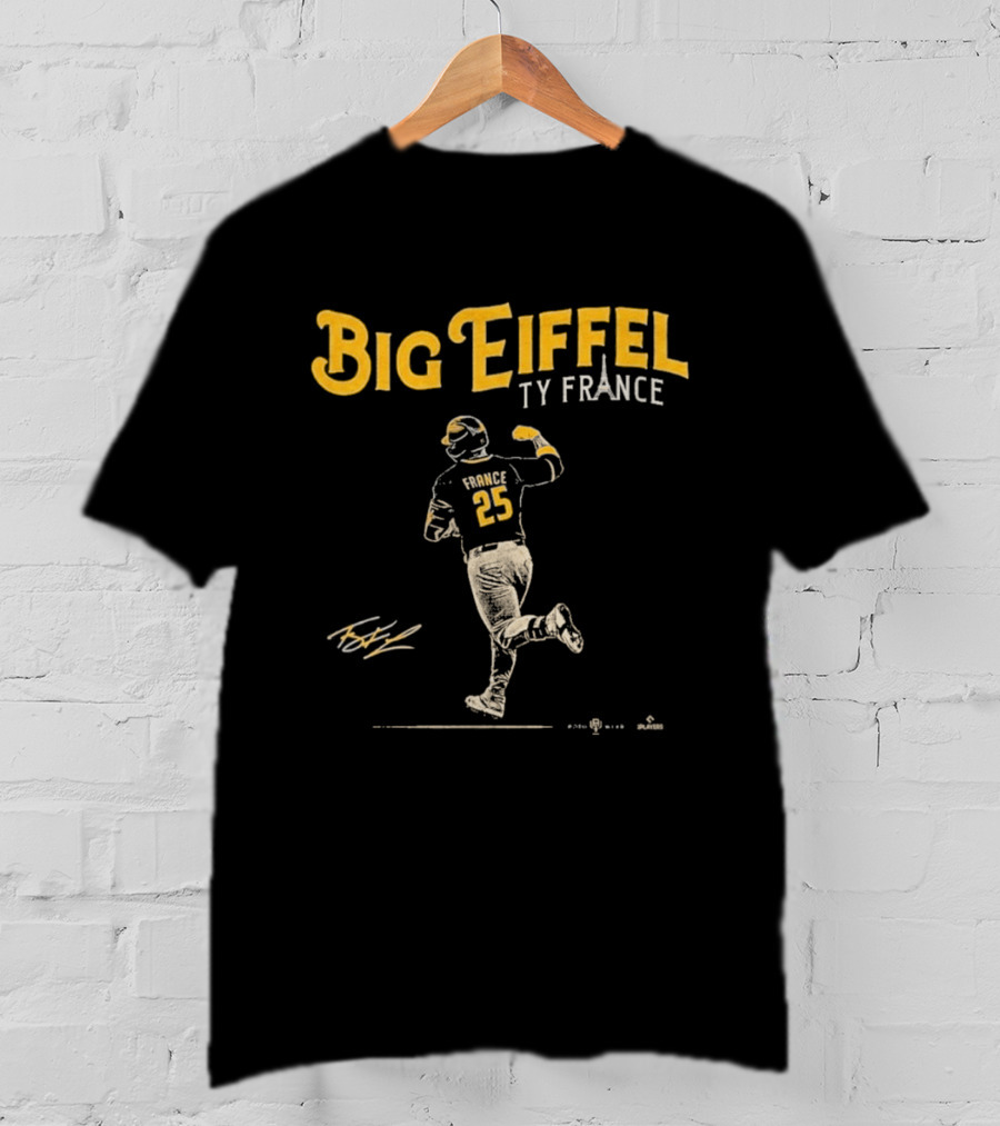 Big Eiffel Ty France 25 Baseball Player T-Shirt