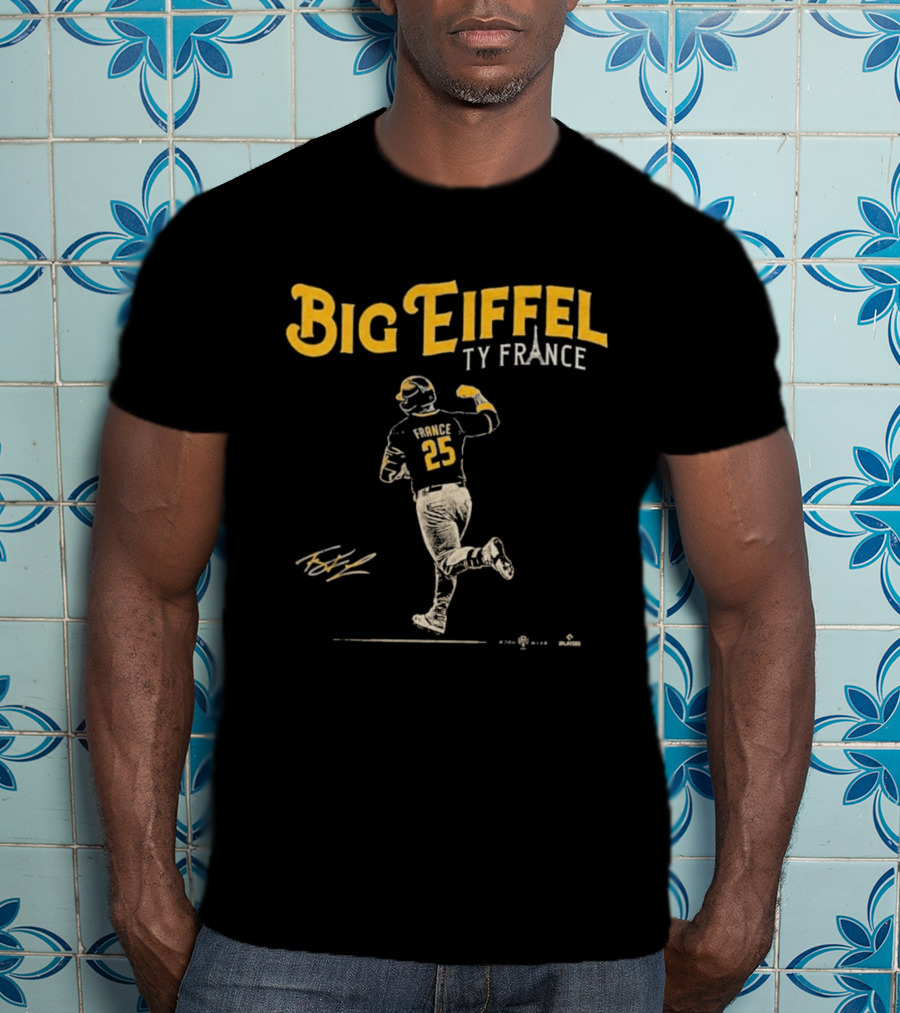 Big Eiffel Ty France 25 Baseball Player T-Shirt