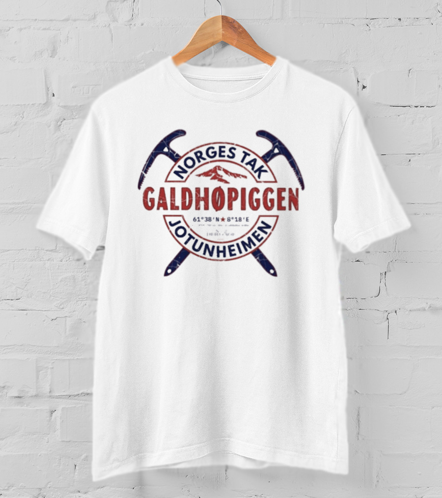Norges Tak Galdhøpiggen Jotunheimen Norway Mountain Climbing T-Shirt