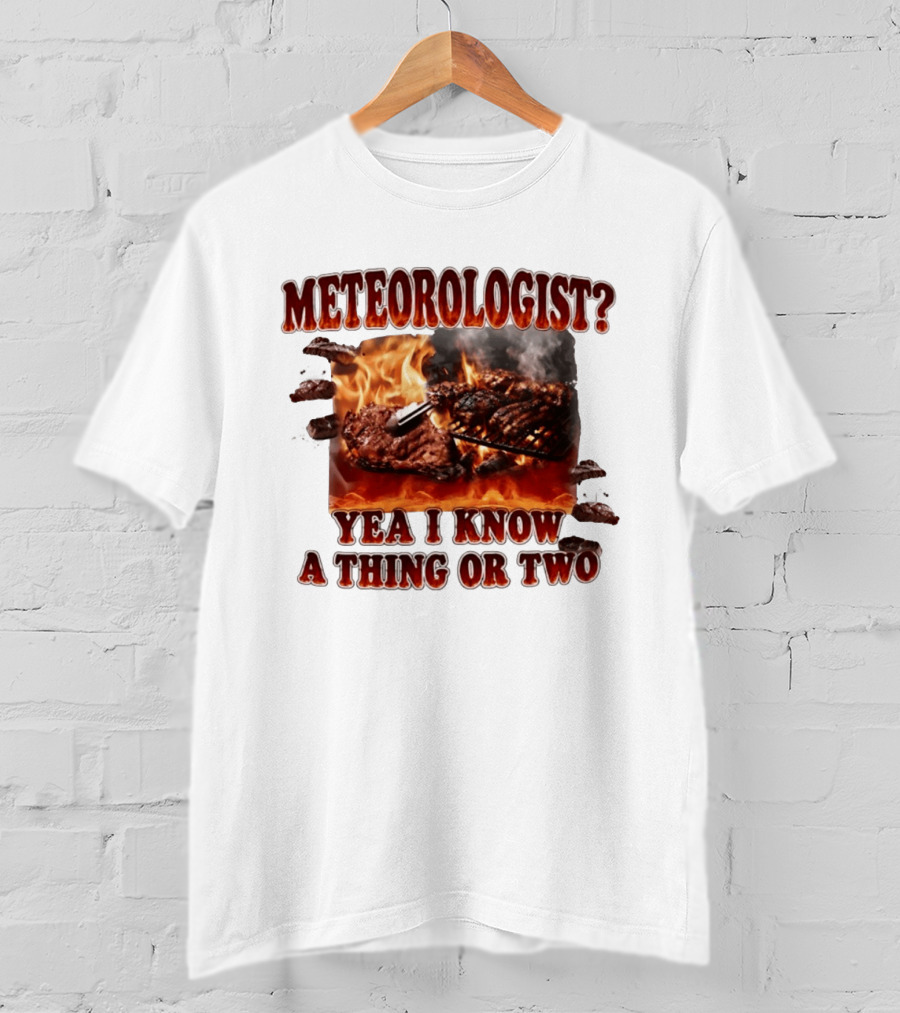 Meteorologist Yea I Know A Thing Or Two BBQ Grilling Steak Fire Humor T-Shirt