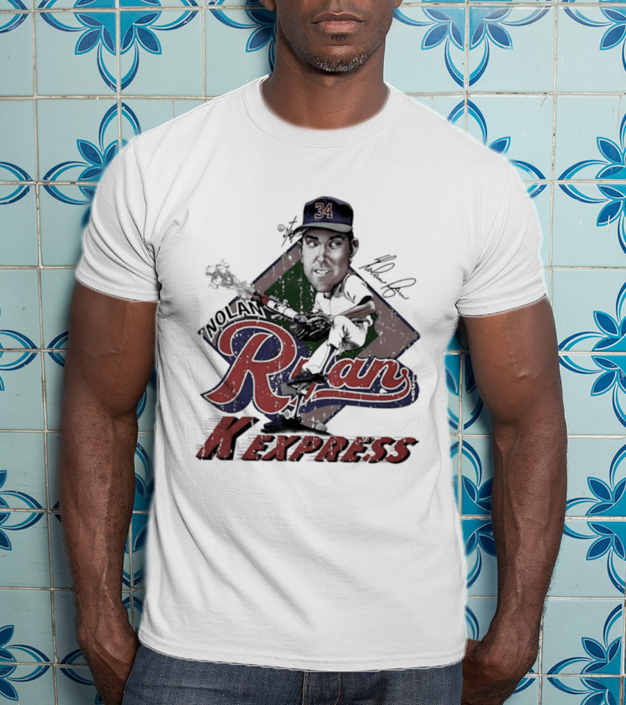 Nolan Ryan Texas Rangers Bruce Stark 34 K Express T-Shirt
