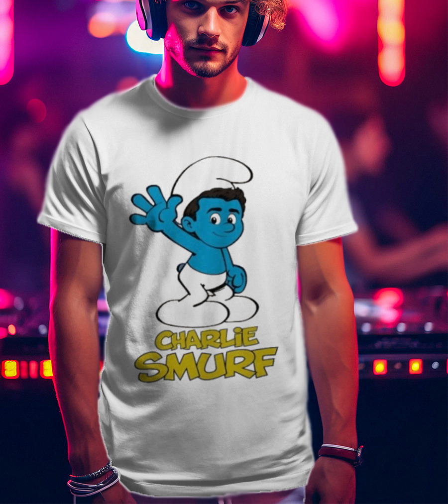 Charlie Smurf Collaboration With Smurfs And Charlie Kirk T-Shirt