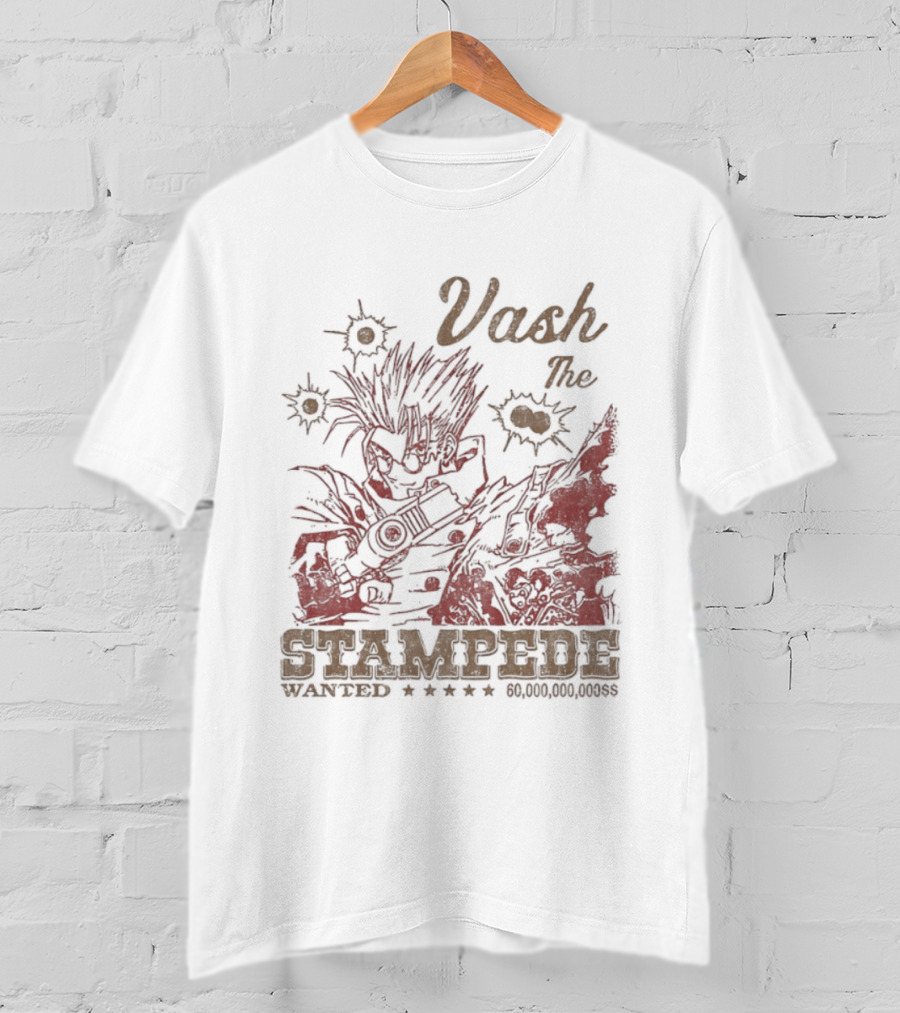 Vash The Stampede Wanted Bounty Hunter Anime T-Shirt