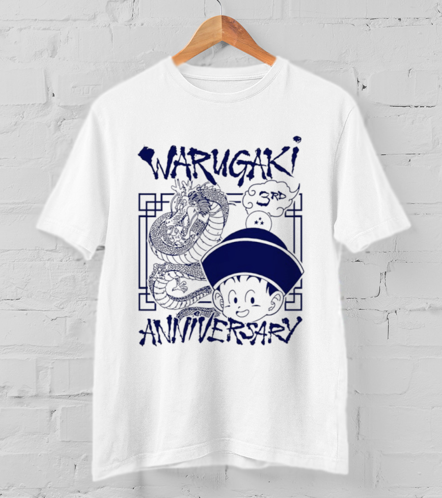 Warugaki 3th Anniversary With Dragon And Child In Blue T-Shirt