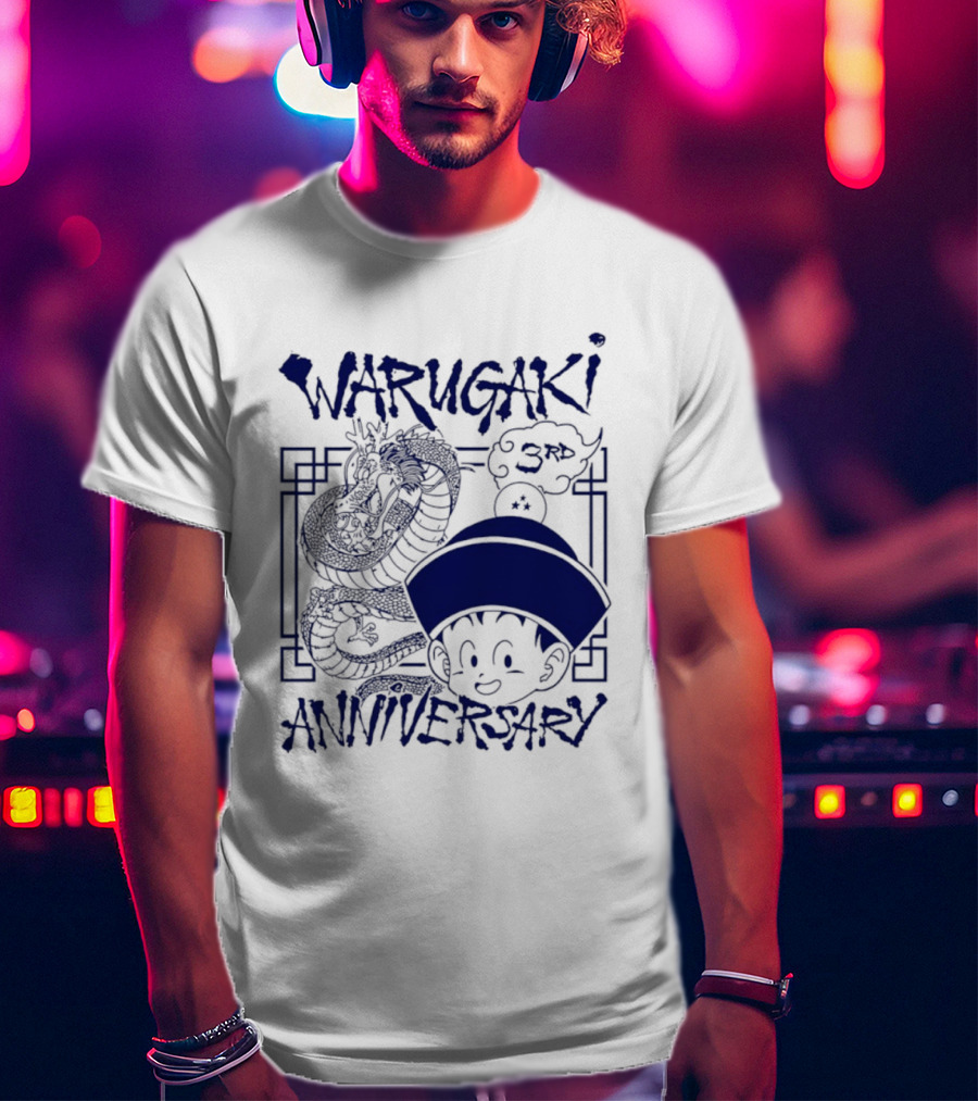 Warugaki 3th Anniversary With Dragon And Child In Blue T-Shirt