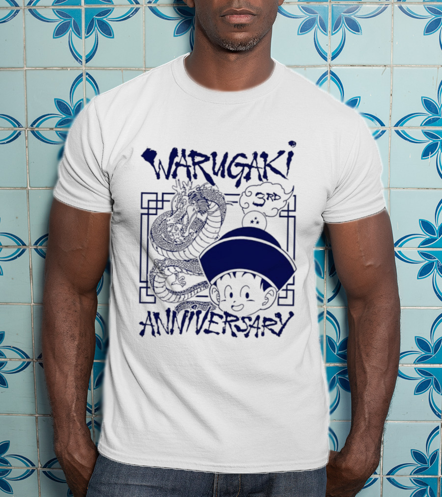 Warugaki 3th Anniversary With Dragon And Child In Blue T-Shirt
