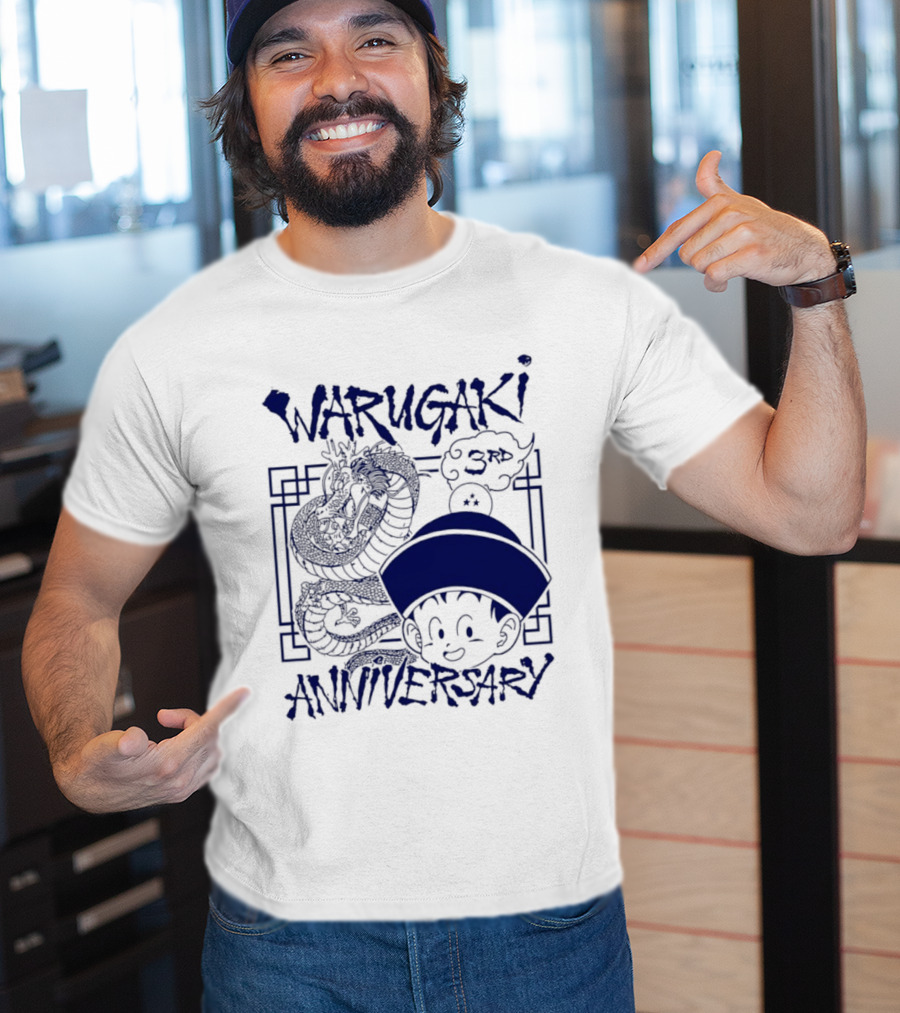 Warugaki 3th Anniversary With Dragon And Child In Blue T-Shirt