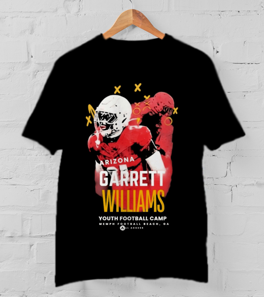 Arizona Garrett Williams Youth Football Camp 2026 Memphis Beach CA Annual Access T-Shirt