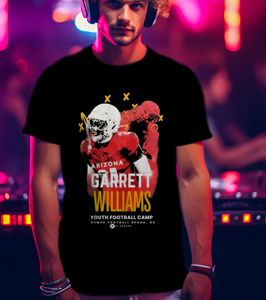 Arizona Garrett Williams Youth Football Camp 2026 Memphis Beach CA Annual Access T-Shirt