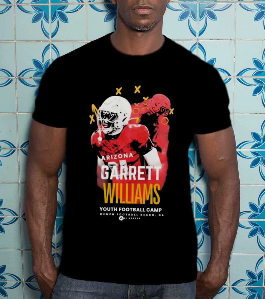 Arizona Garrett Williams Youth Football Camp 2026 Memphis Beach CA Annual Access T-Shirt