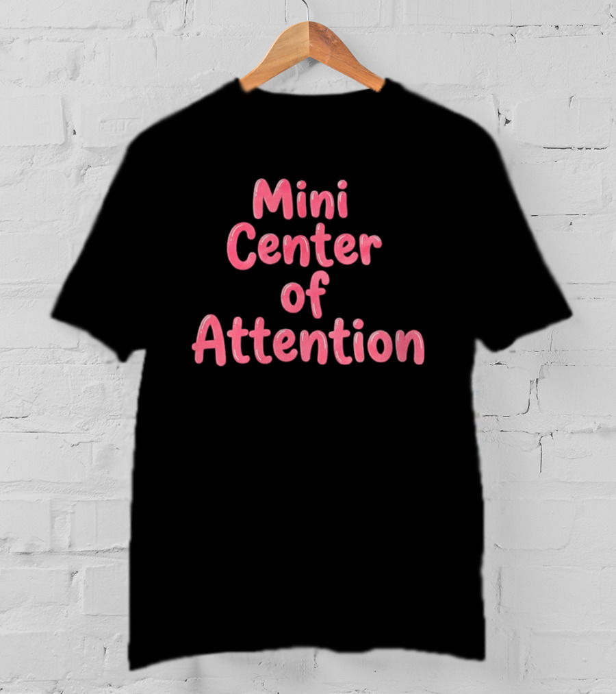 Mini Center Of Attention Pink Bubble Letters T-Shirt