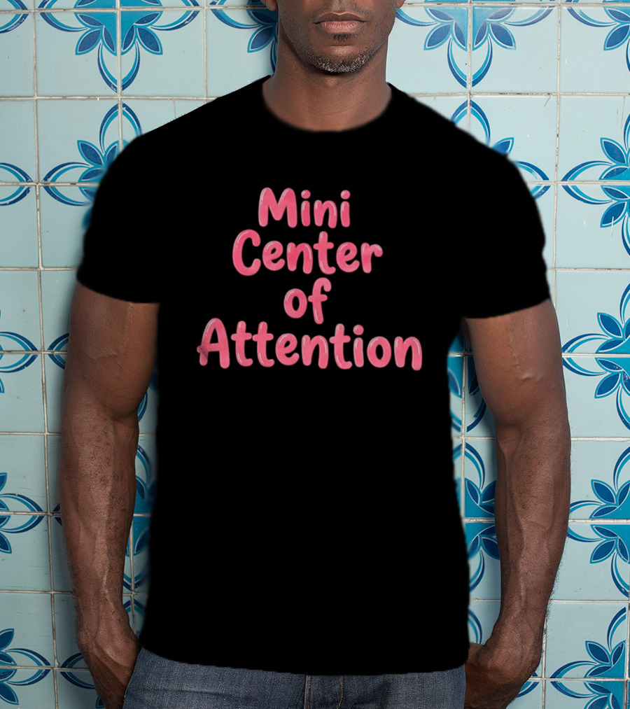 Mini Center Of Attention Pink Bubble Letters T-Shirt