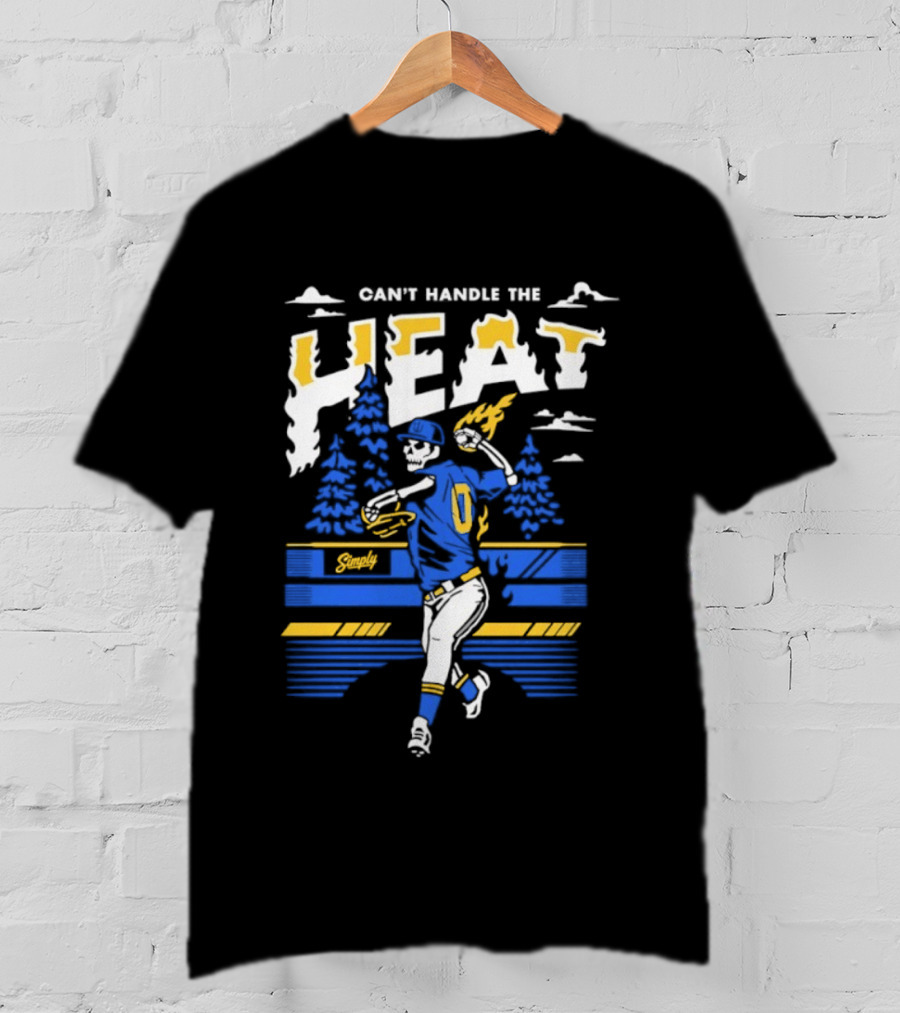Can't Handle The Heat Baseball Skeleton Seattle Mariners T-Shirt