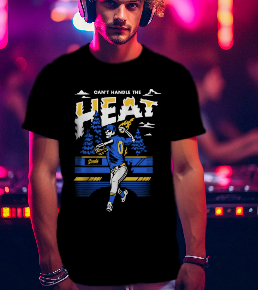 Can't Handle The Heat Baseball Skeleton Seattle Mariners T-Shirt