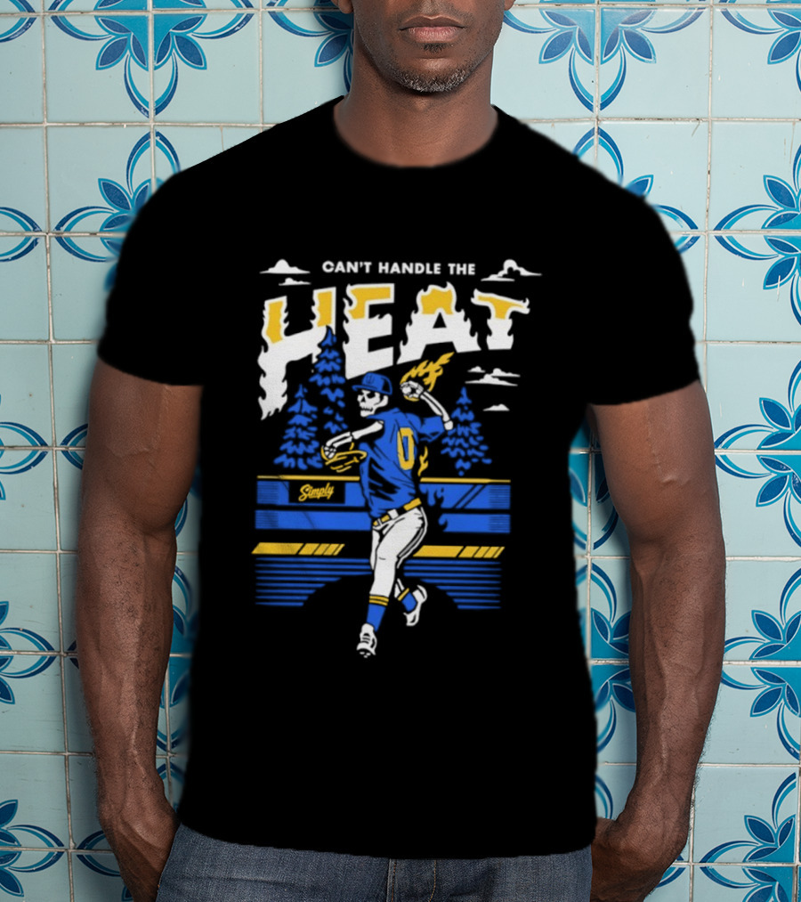 Can't Handle The Heat Baseball Skeleton Seattle Mariners T-Shirt