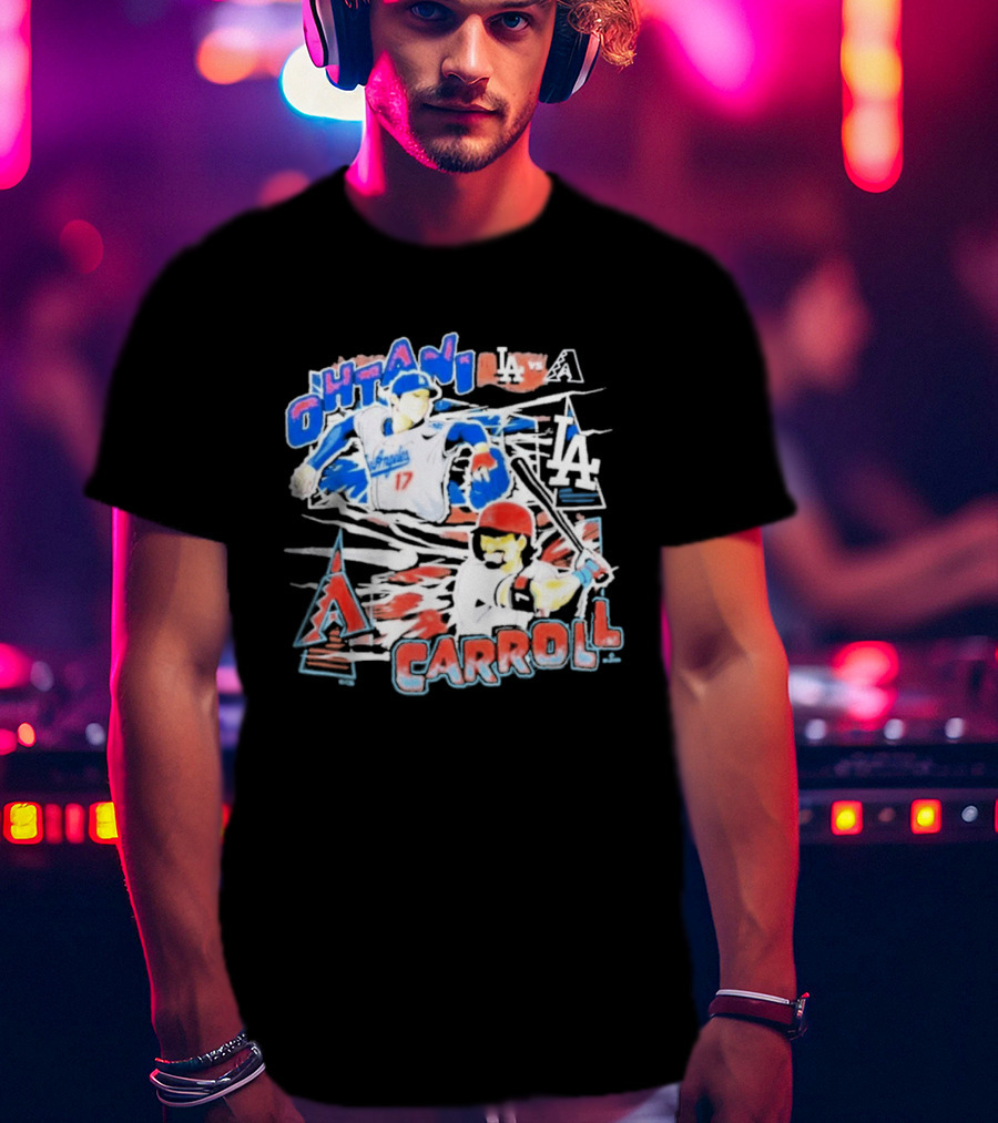 Ohtani Carroll Dodgers Angels Baseball T-Shirt