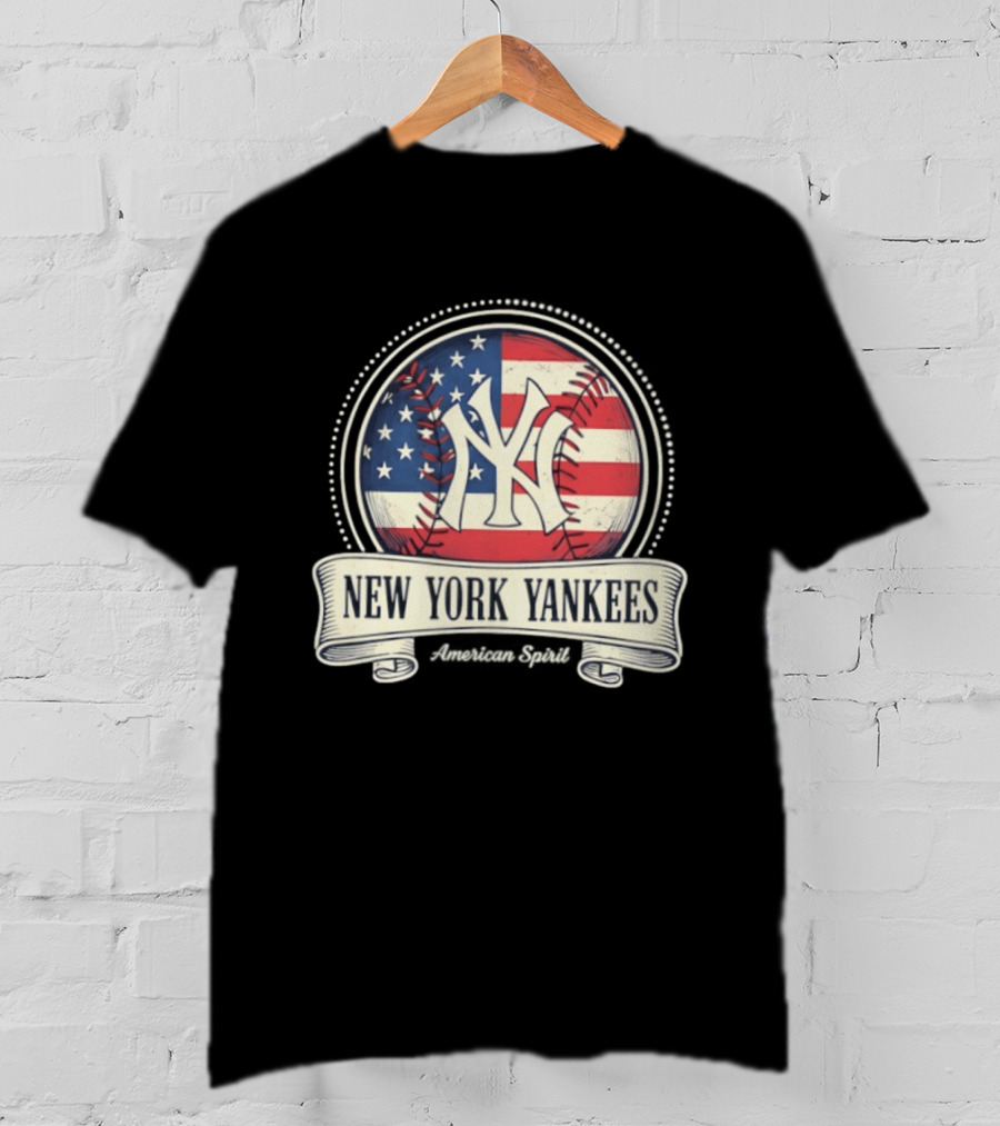 New York Yankees American Flag Baseball Emblem MLB T-Shirt