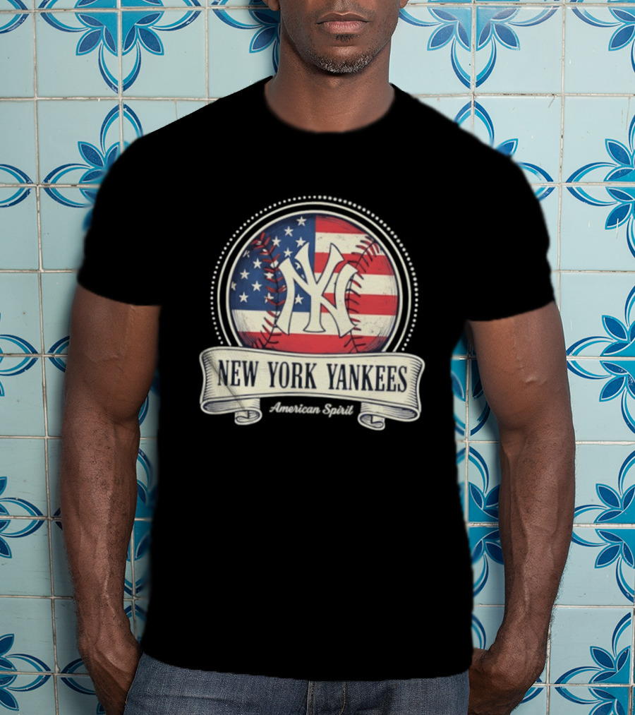 New York Yankees American Flag Baseball Emblem MLB T-Shirt