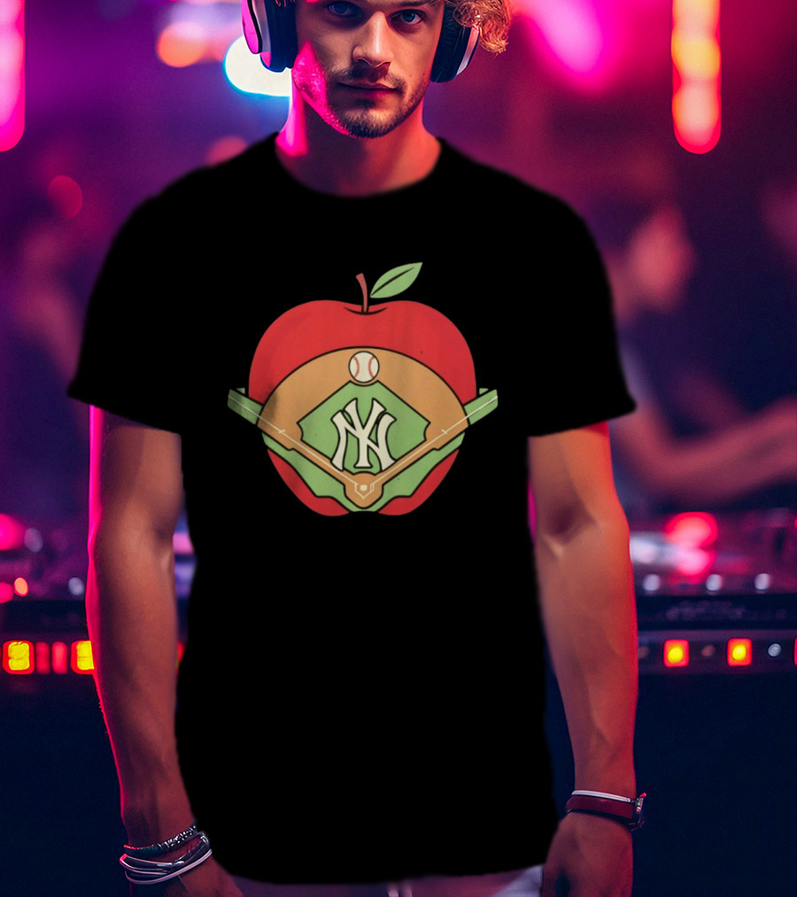 New York Yankees Baseball Apple MLB Stadium T-Shirt