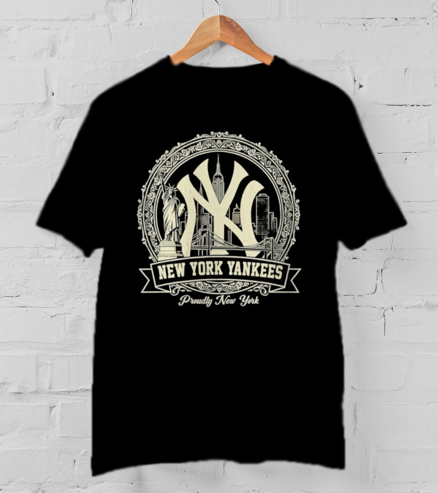 New York Yankees NY Skyline Proudly New York T-Shirt