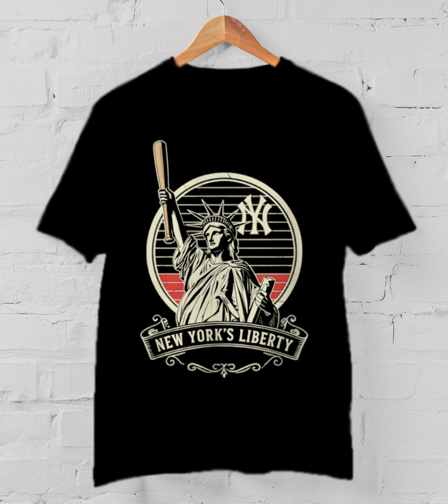 New York Yankees MLB Lady Liberty Bat T-Shirt