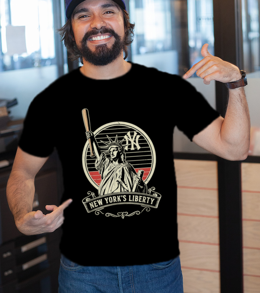 New York Yankees MLB Lady Liberty Bat T-Shirt