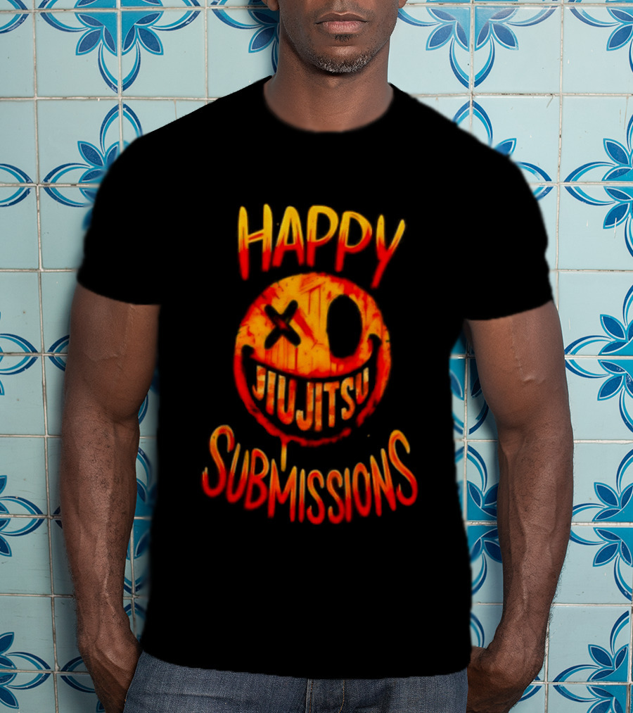 Happy Jiu Jitsu Submissions Playful Martial Arts Expression T-Shirt