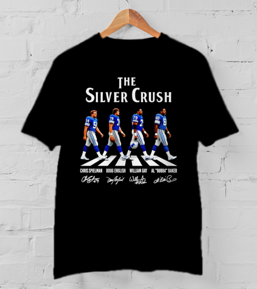 The Silver Crush Chris Spielman Doug English William Gay Al Bubba Baker Detroit Lions NFL Players Signatures T-Shirt