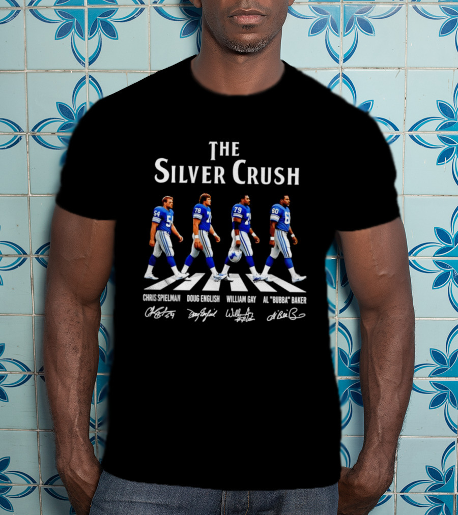 The Silver Crush Chris Spielman Doug English William Gay Al Bubba Baker Detroit Lions NFL Players Signatures T-Shirt