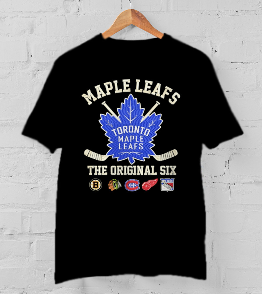 Toronto Maple Leafs The Original Six NHL Hockey Teams Logos T-Shirt