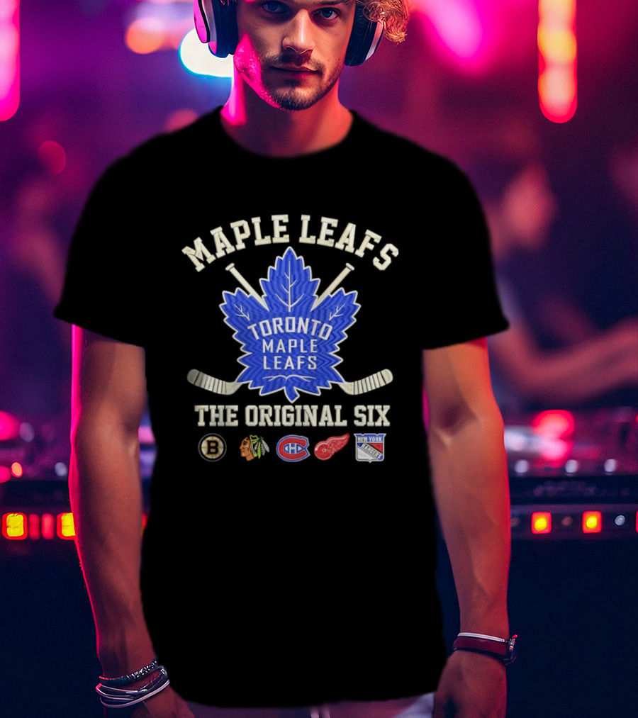 Toronto Maple Leafs The Original Six NHL Hockey Teams Logos T-Shirt