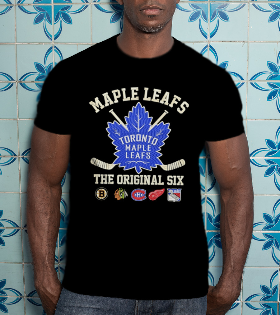 Toronto Maple Leafs The Original Six NHL Hockey Teams Logos T-Shirt