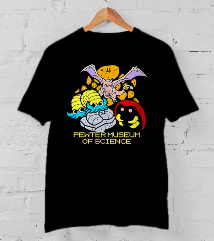 Pewter Museum Of Science Kabuto Omanyte Aerodactyl Fossils T-Shirt