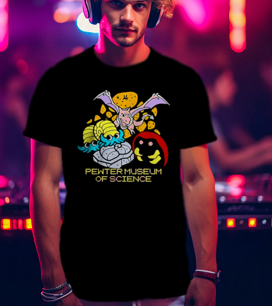 Pewter Museum Of Science Kabuto Omanyte Aerodactyl Fossils T-Shirt
