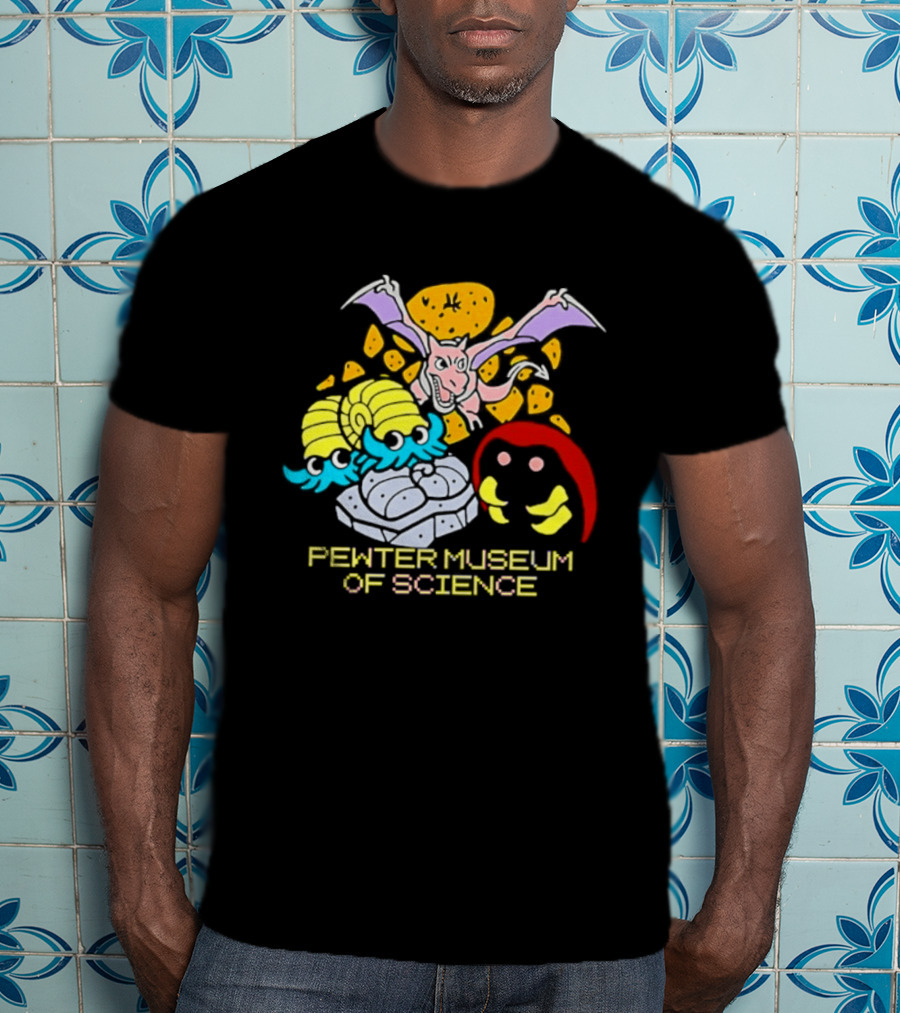 Pewter Museum Of Science Kabuto Omanyte Aerodactyl Fossils T-Shirt