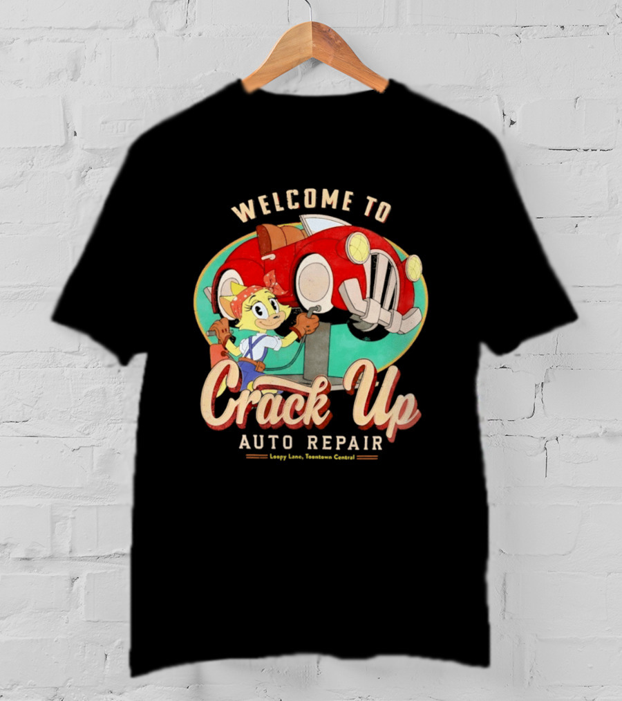 Welcome To Crack Up Auto Repair Happy Lane Towtown Cougars T-Shirt