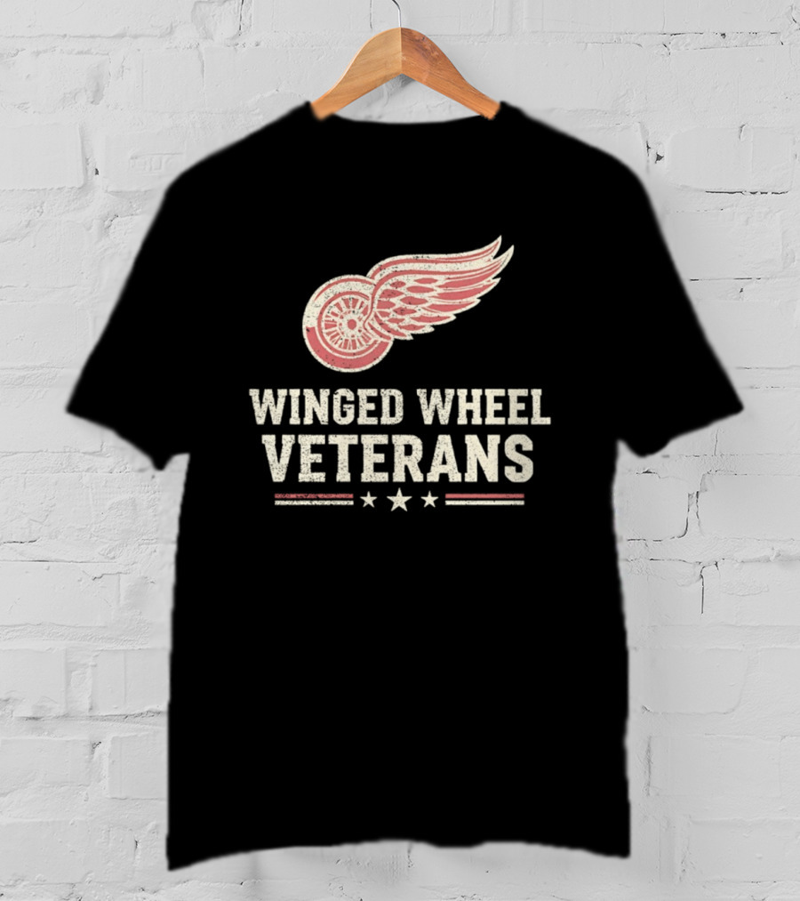 Winged Wheel Veterans Detroit Red Wings Three Stars T-Shirt