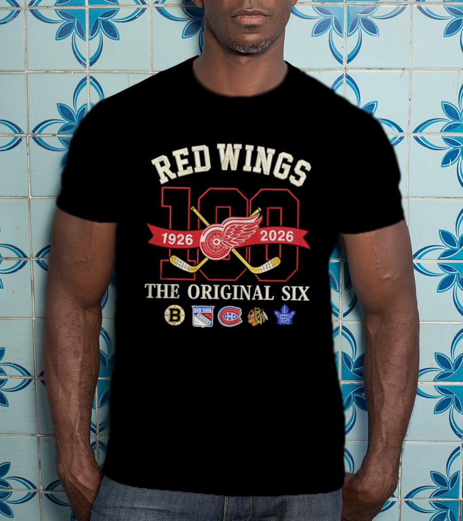 Red Wings 100 Years 1926 2026 Anniversary The Original Six T-Shirt