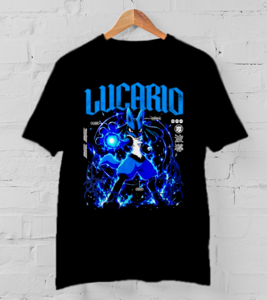 Lucario Fighting Awakened Combat Pokemon Aura Sphere Power T-Shirt