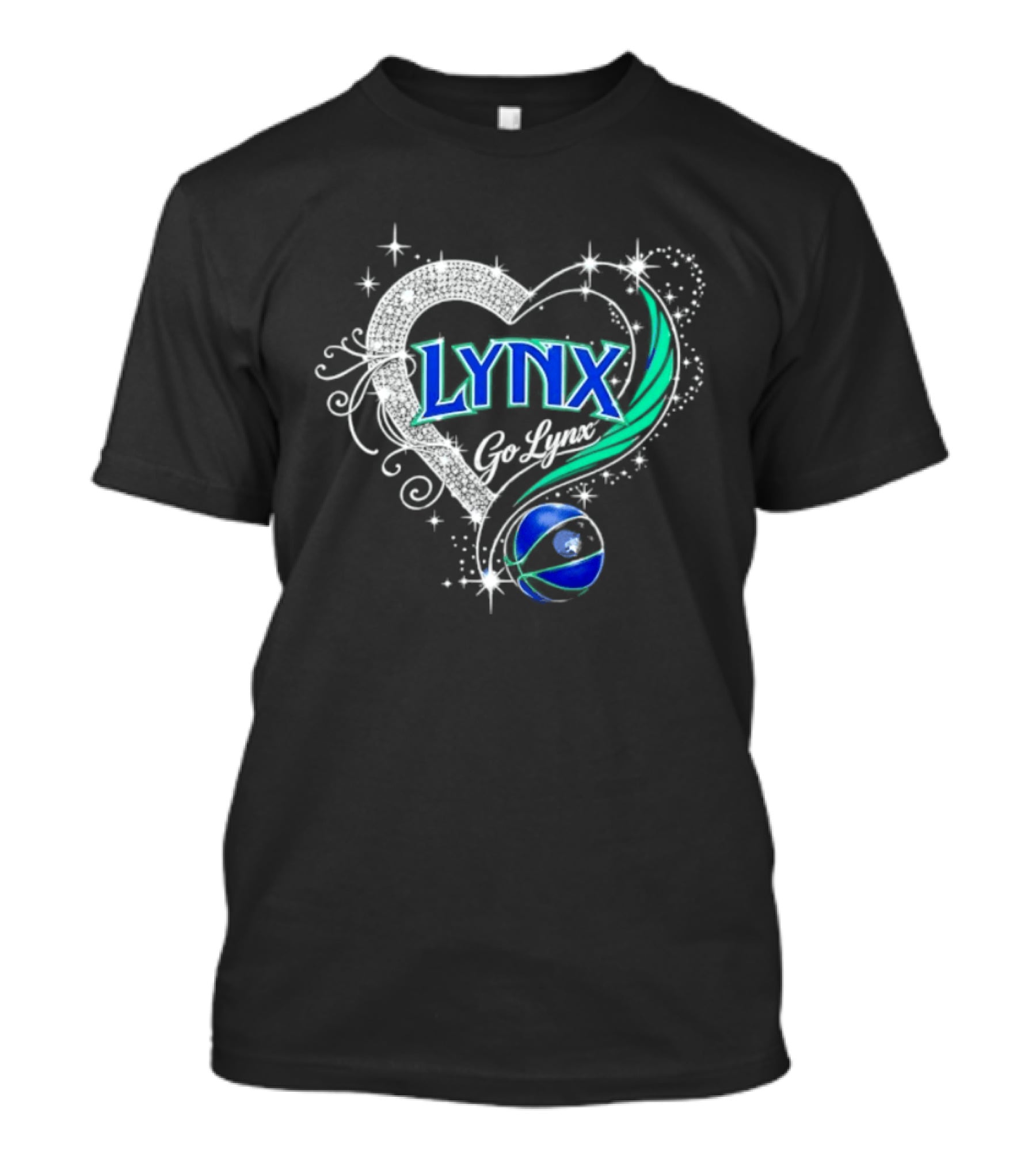 Lynx Go Lynx Minnesota Lynx WNBA Basketball Heart Stars T-Shirt