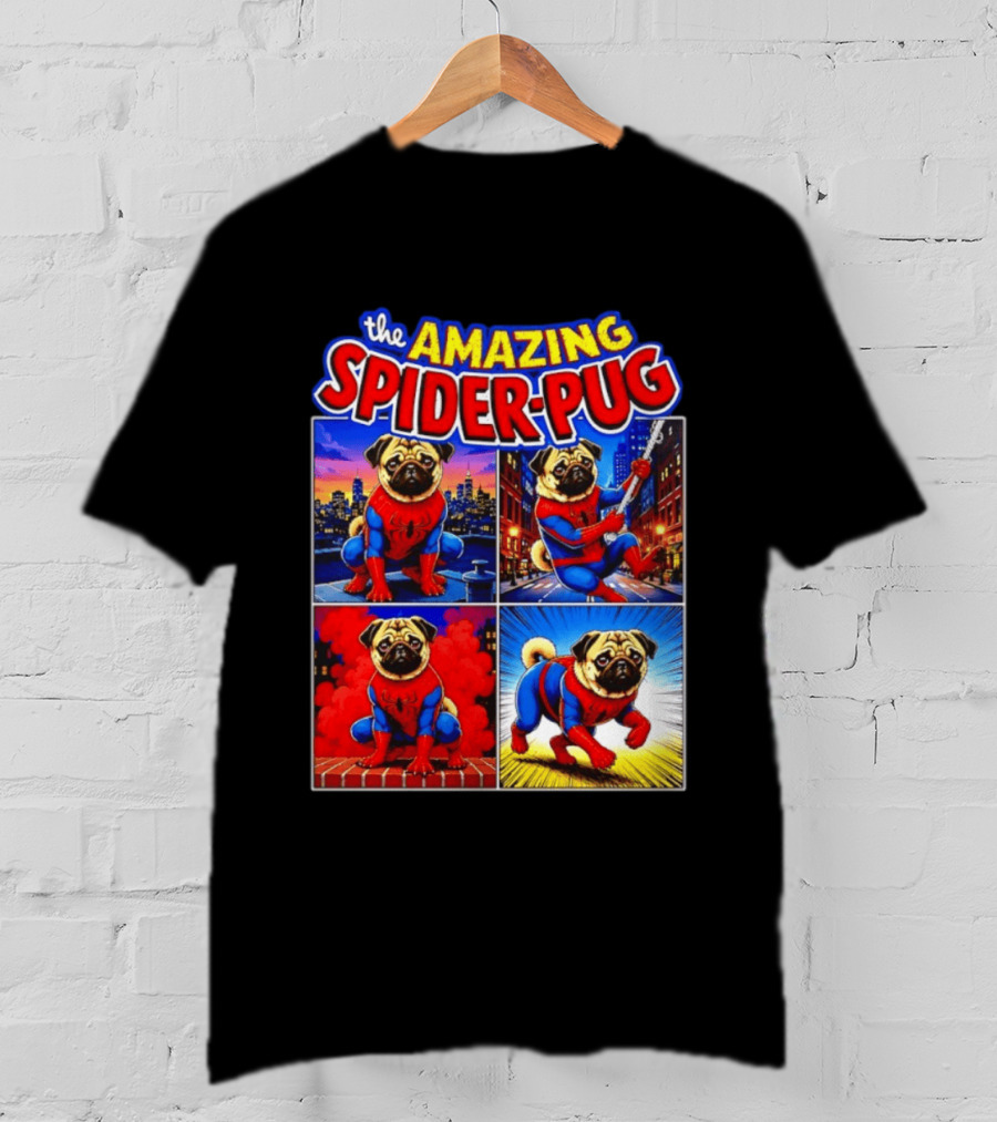 The Amazing Spider Pug Marvel Spider Man Parody Comic T-Shirt
