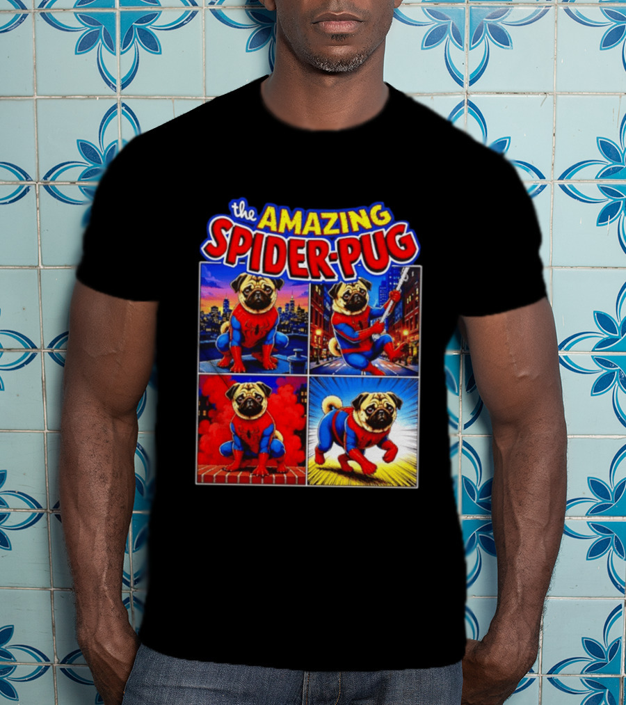 The Amazing Spider Pug Marvel Spider Man Parody Comic T-Shirt