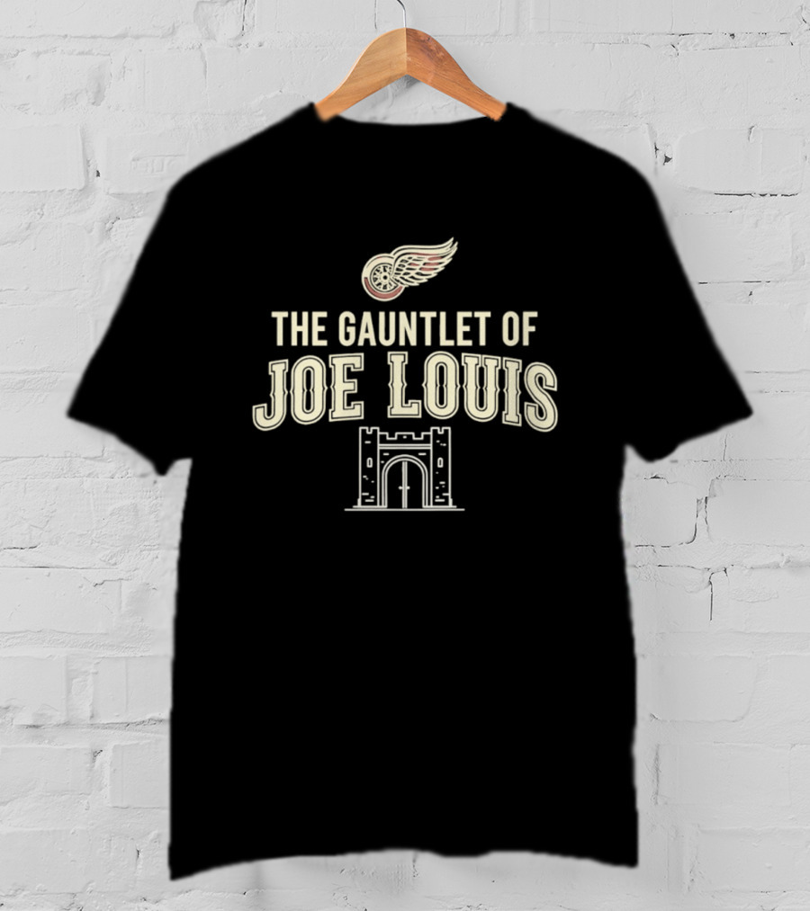 The Gauntlet Of Joe Louis Detroit Red Wings Winged Wheel Archway T-Shirt